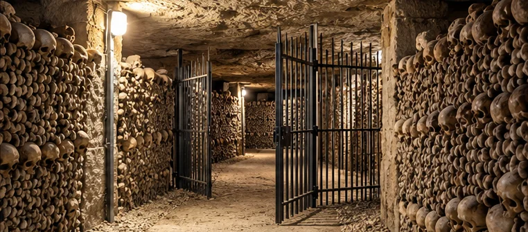 Illustration d’une grille dans les Catacombes